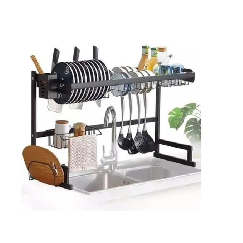 GENERICO - Secador Organizador Escurridor De Plato Loza Inoxidable 85cm