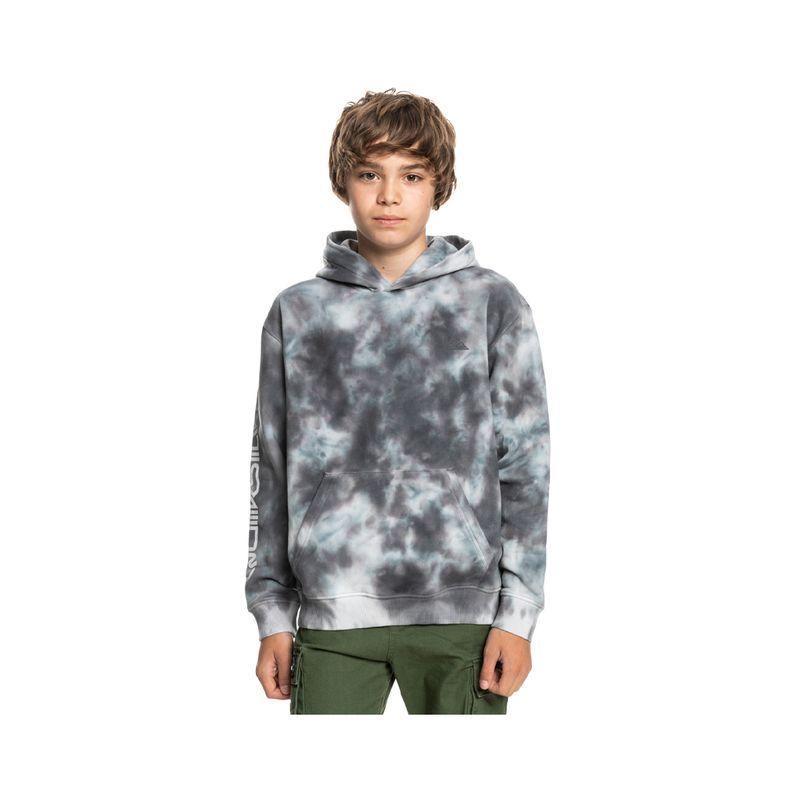 QUIKSILVER - Polerón Quiksilver Tie Dye Quiet Niño Gris