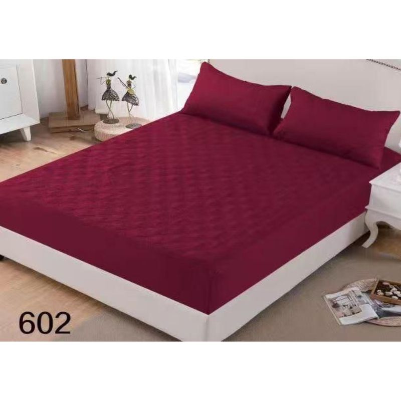 GENERICO - Cubre Colchón Protector Impermeable 2 Plazas Burdeo