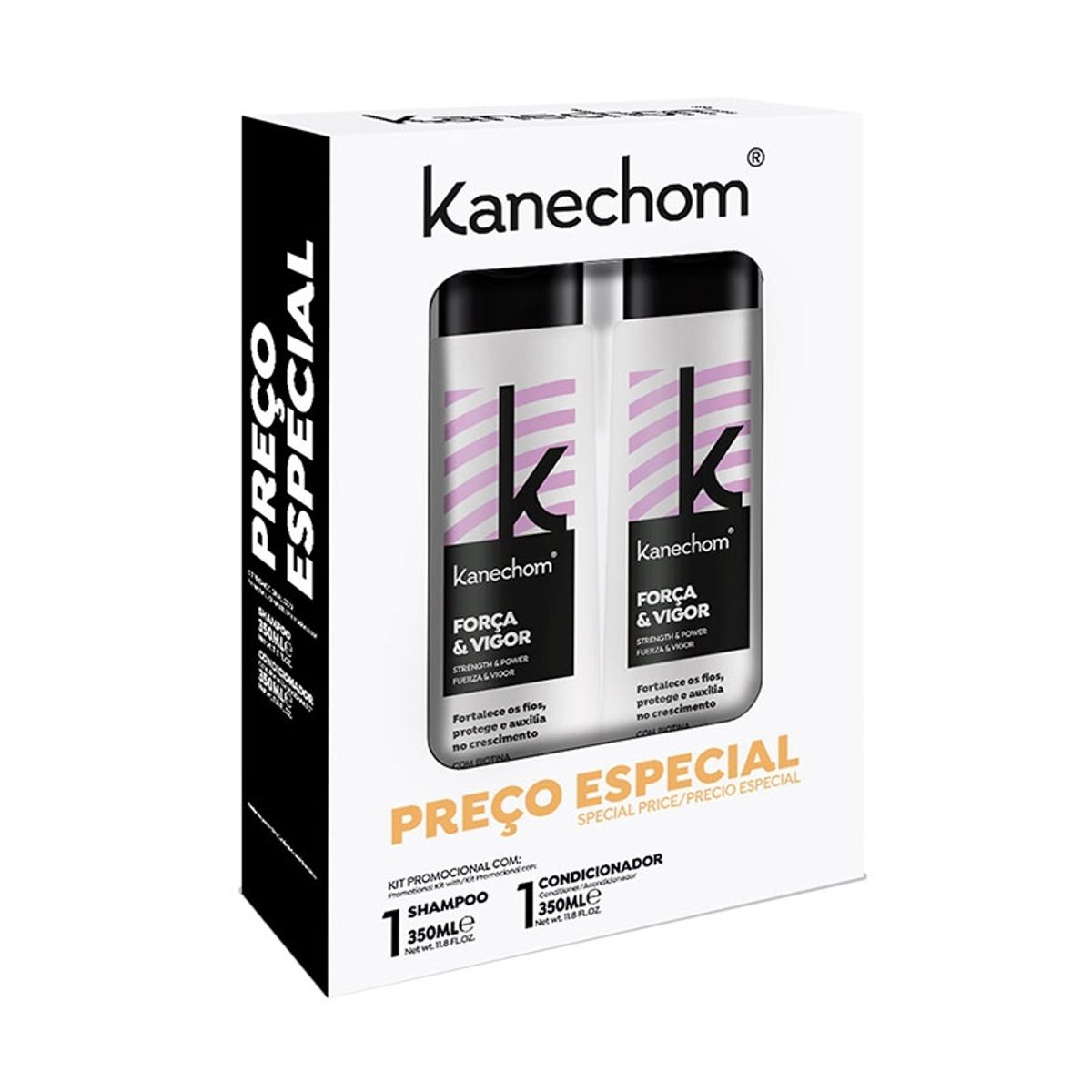 KANECHOM - Kit Capilar Shampoo Y Acondicionador Fuerza Y Vigor Kanechom