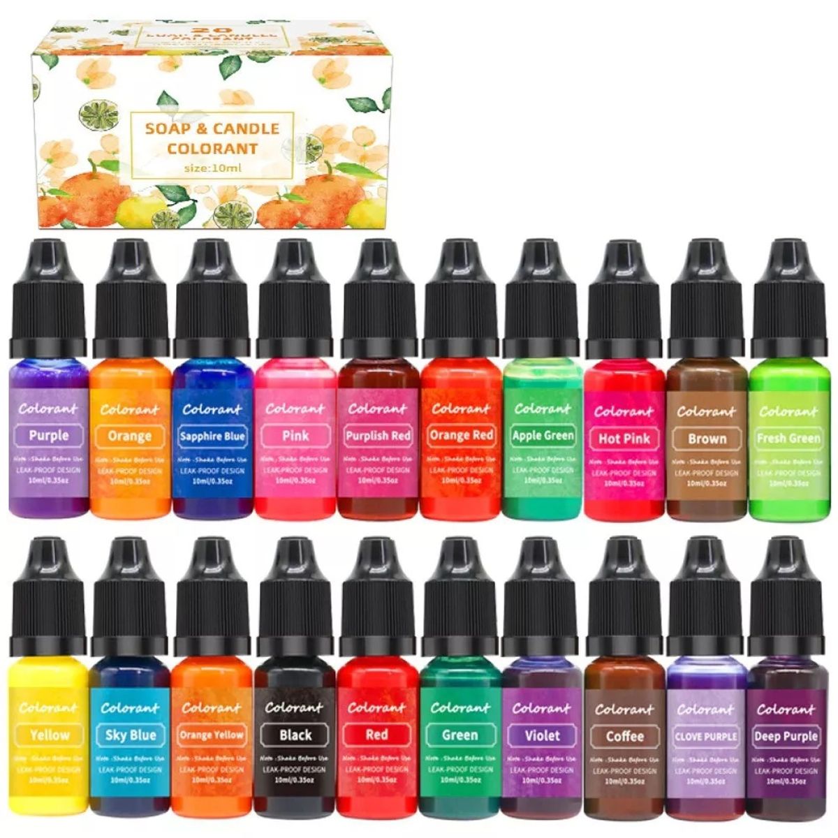 GENERICO - Colorante Para Vela Y Jabón Pigmento Colores Frutales 20 Un