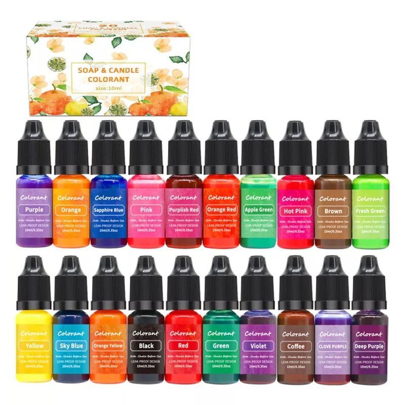 GENERICO - Colorante Para Vela Y Jabón Pigmento Colores Frutales 20 Un