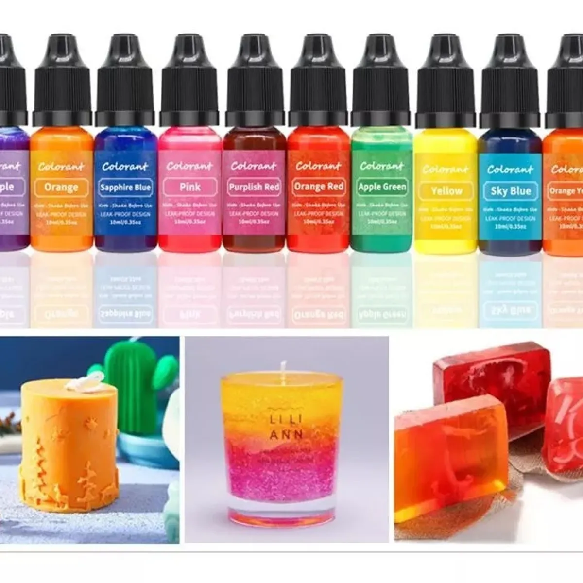 GENERICO - Colorante Para Vela Y Jabón Pigmento Colores Frutales 20 Un