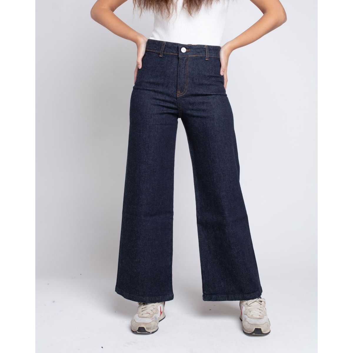 MOMCHIC - Jeans culotte raw azul
