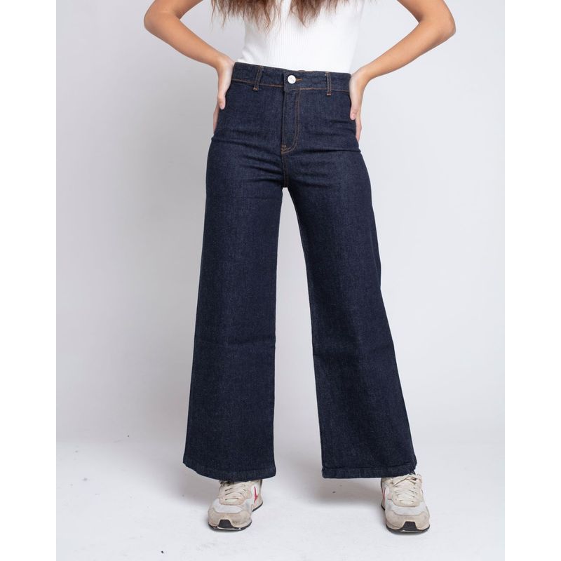 MOMCHIC - Jeans culotte raw azul