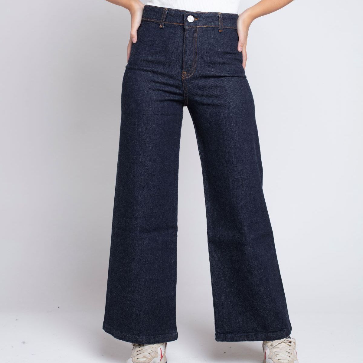 MOMCHIC - Jeans culotte raw azul