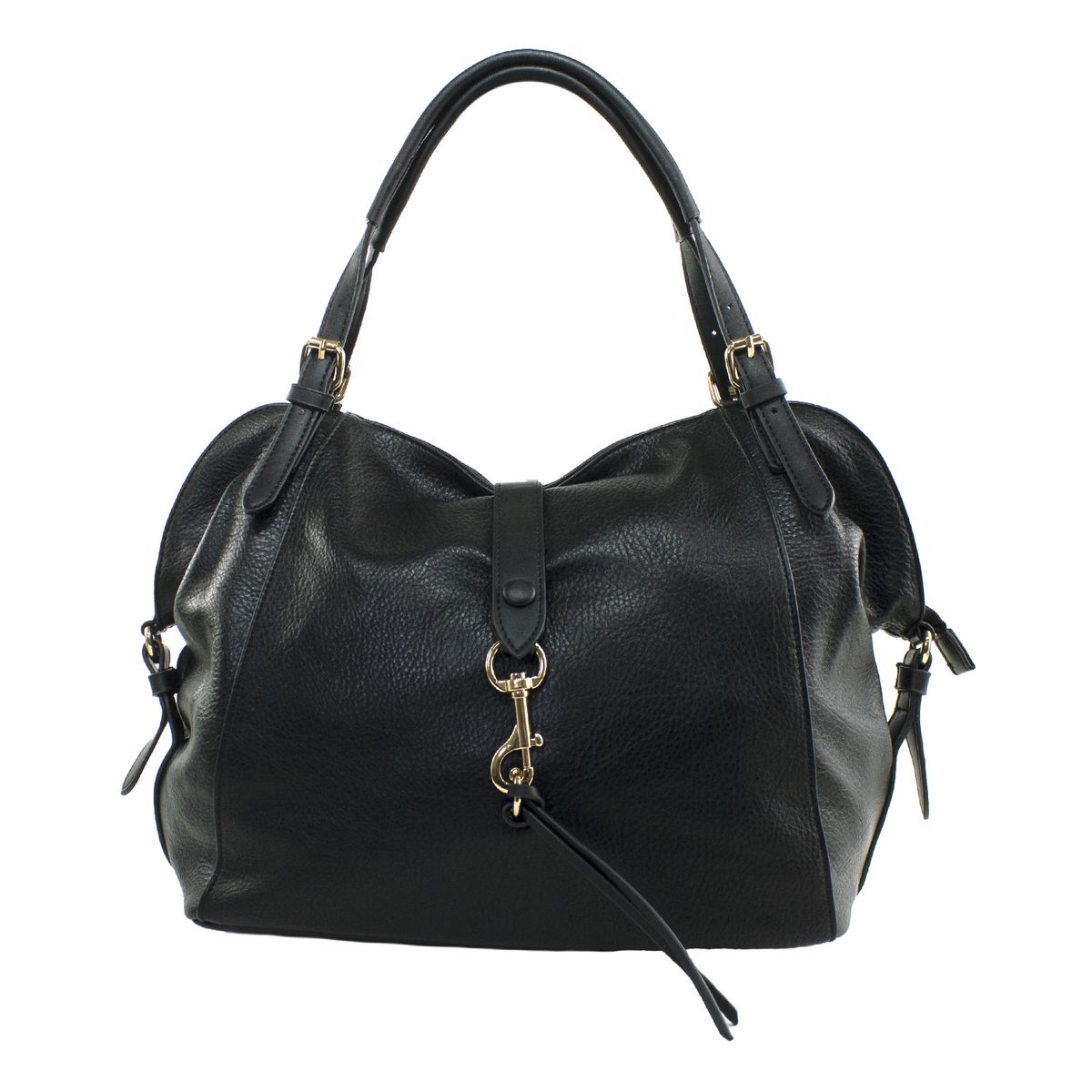 MAILEA - Cartera ecocuero con mosqueton para mujer negro