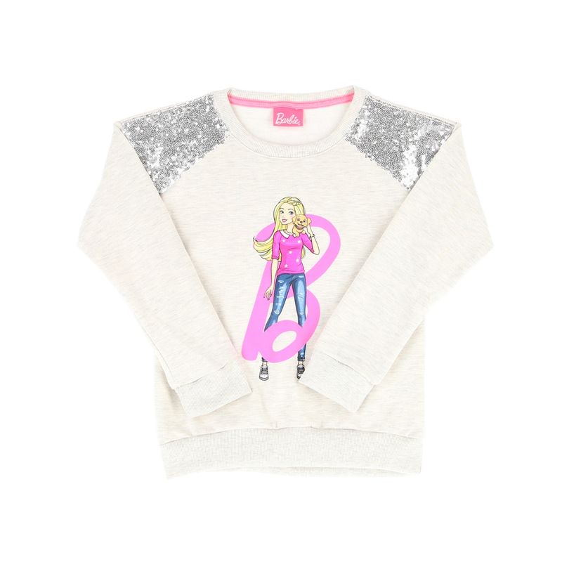 BARBIE - Poleron Lentejuelas Gris Claro