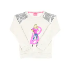 BARBIE - Poleron Lentejuelas Gris Claro