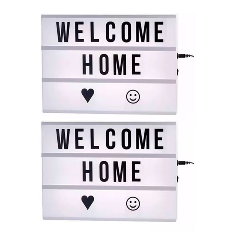 OFERTABKN - Pack 2 Caja De Luz Led A4 Pizarra Con Letras Y Emojis Cartel