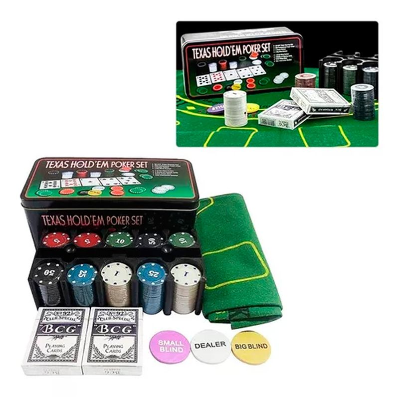 OFERTABKN - Set Poker 200 Fichas Profesional Caja De Metal