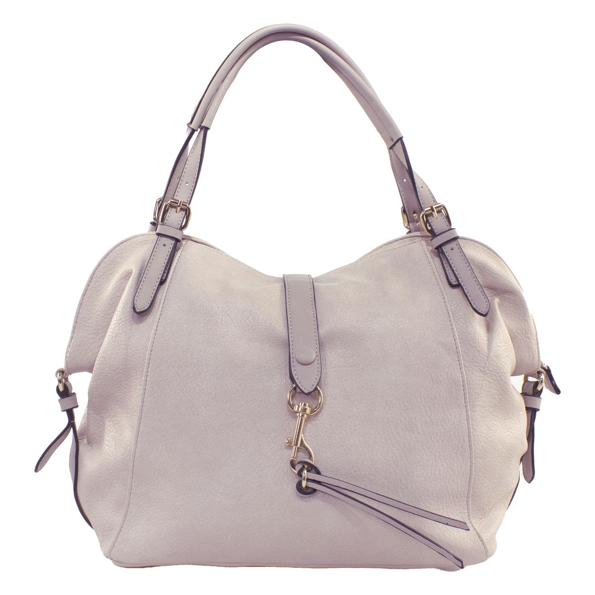 MAILEA - Cartera ecocuero con mosqueton para mujer arena