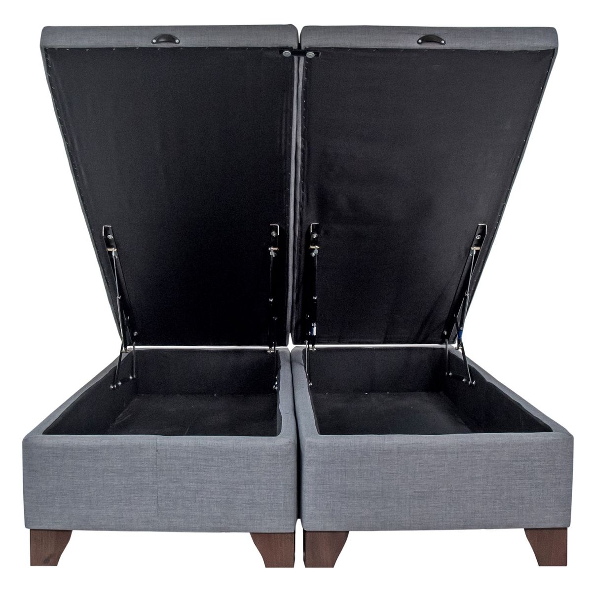 BLOCCARE - Base Cama Baul 2 Plazas Div. L200 cm. Patas 11cm para Aspiradora Robot