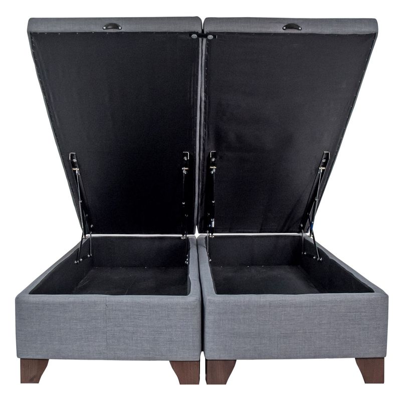 BLOCCARE - Base Cama Baul 2 Plazas Div. L200 cm. Patas 11cm para Aspiradora Robot