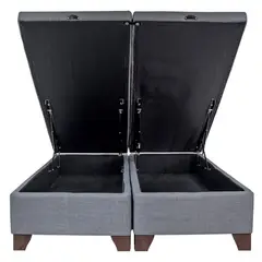 BLOCCARE - Base Cama Baul 2 Plazas Div. L200 cm. Patas 11cm para Aspiradora Robot