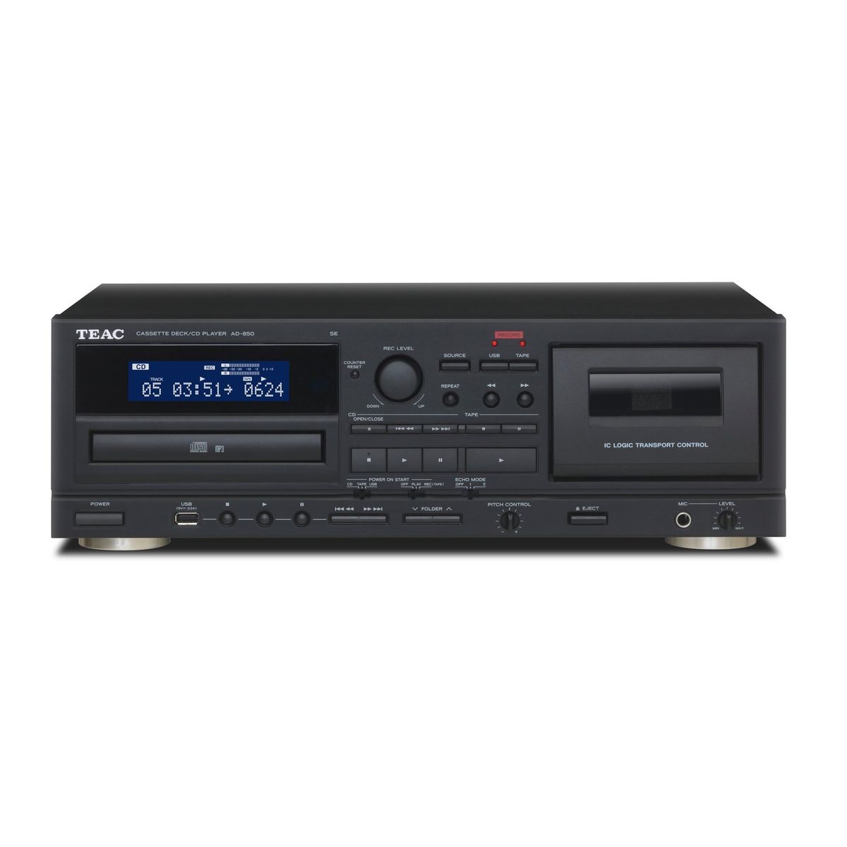 TEAC - Deck de Cassette y Reproductor de CD con USB Teac AD-850