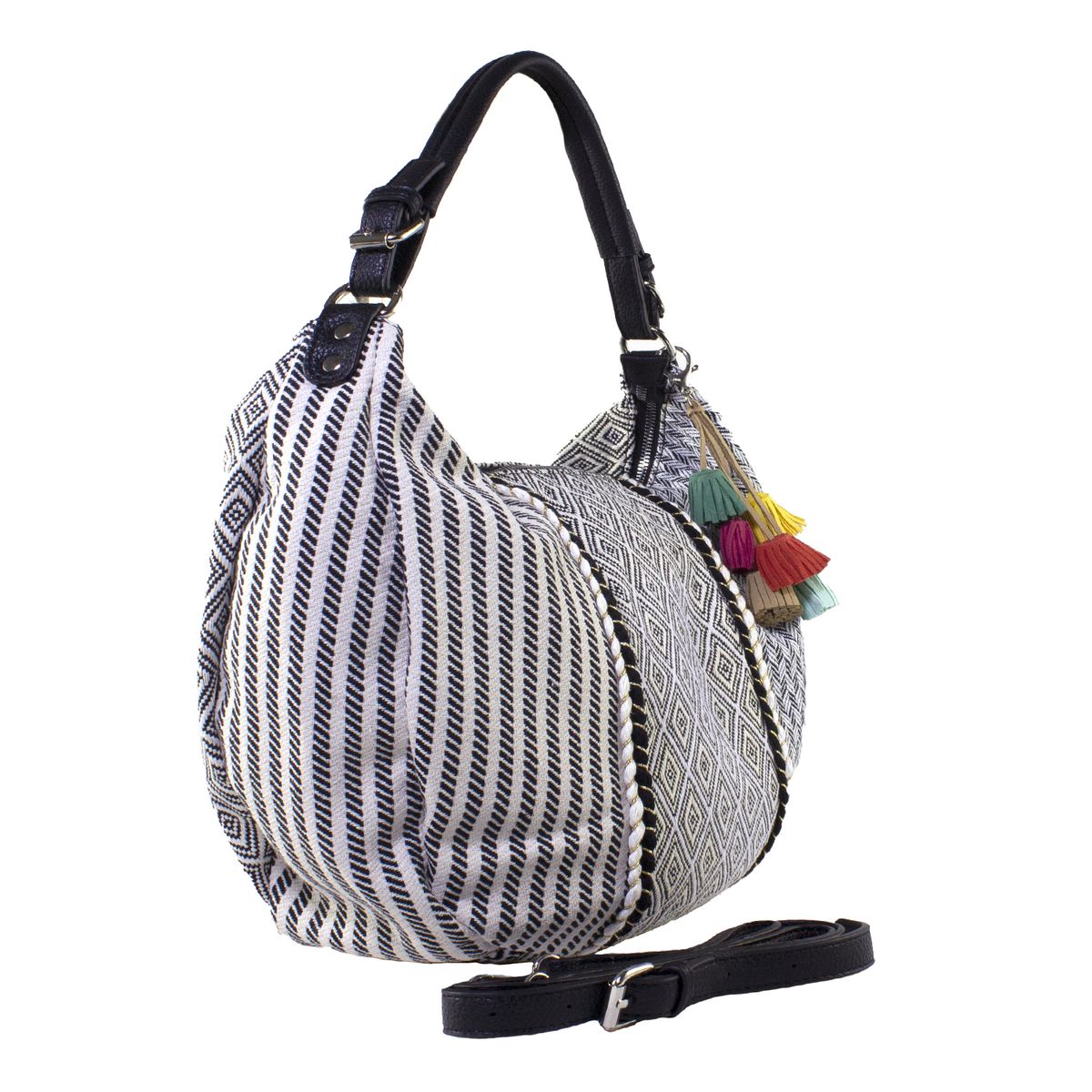 MAILEA - Cartera patch casquete para mujer negro