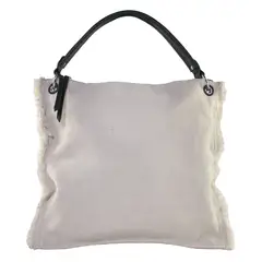 MAILEA - Cartera lona manpas para mujer beige