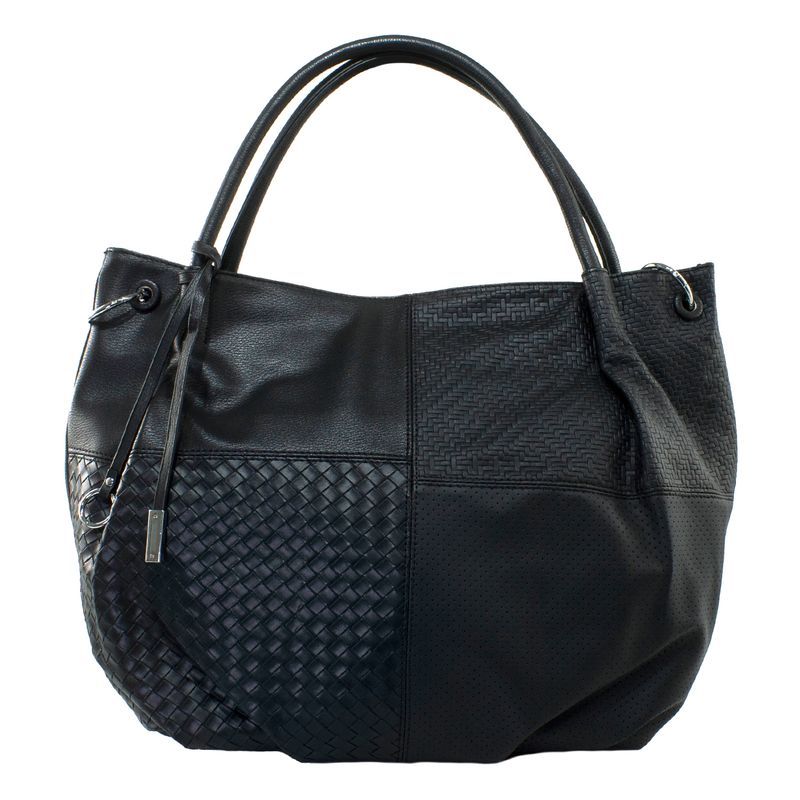 MAILEA - Cartera ecocuero patchwork para mujer negro