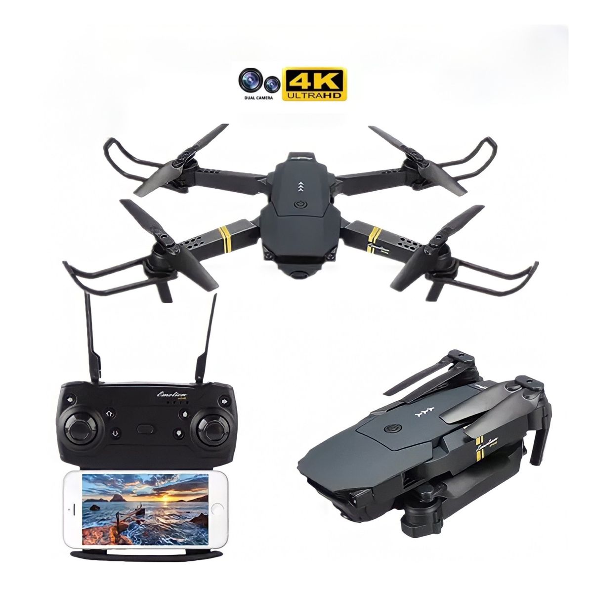 ACTUAL - Dron Fotografía  y Video Doble Cámara 4K Wifi Control Remoto