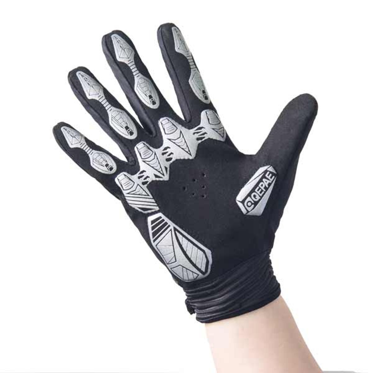 QEPAE - Guante Bicicleta Largo Reflectante Negro S