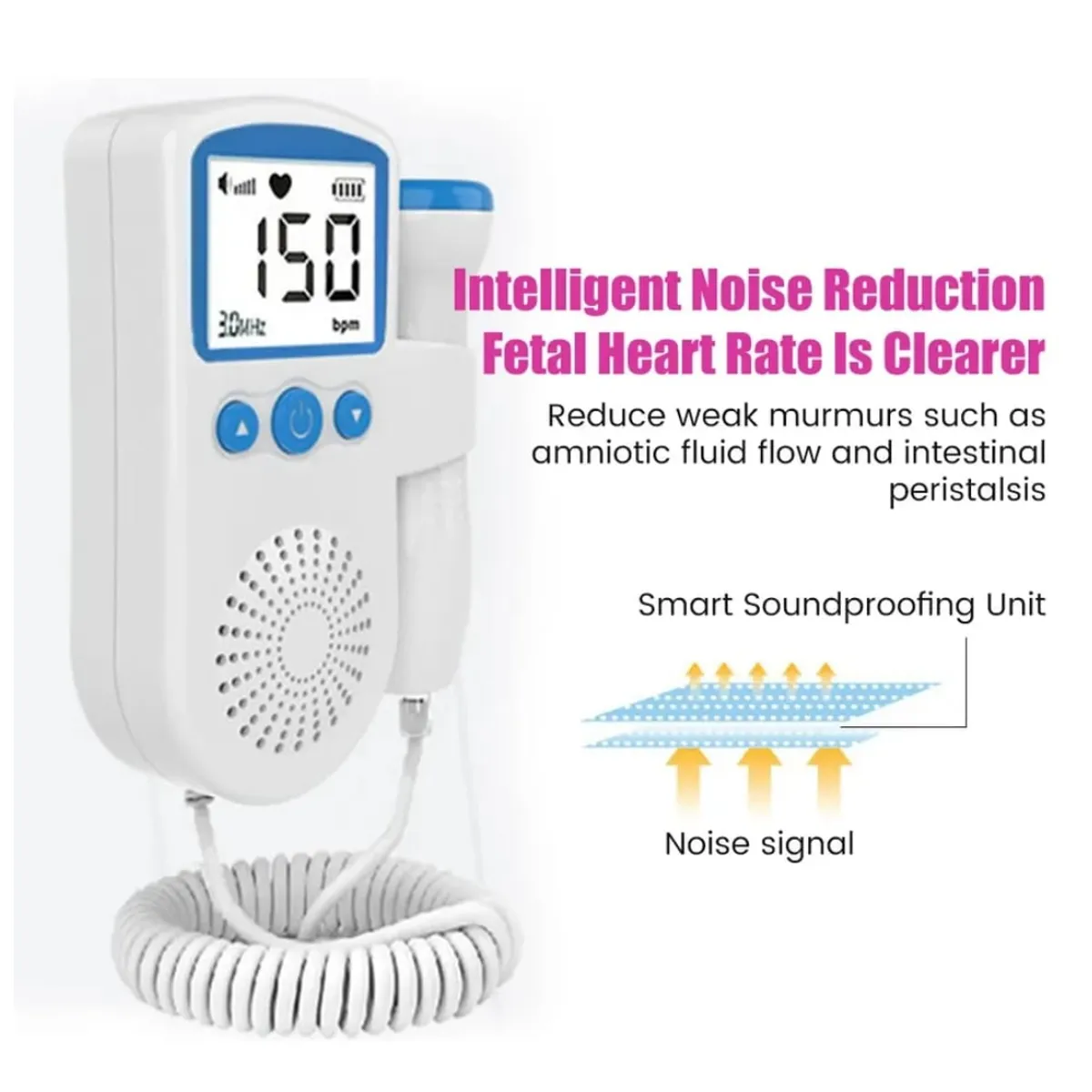 OEM - MONITOR FETAL DE RITMO CARDIACO CON PANTALLA LCD AZUL