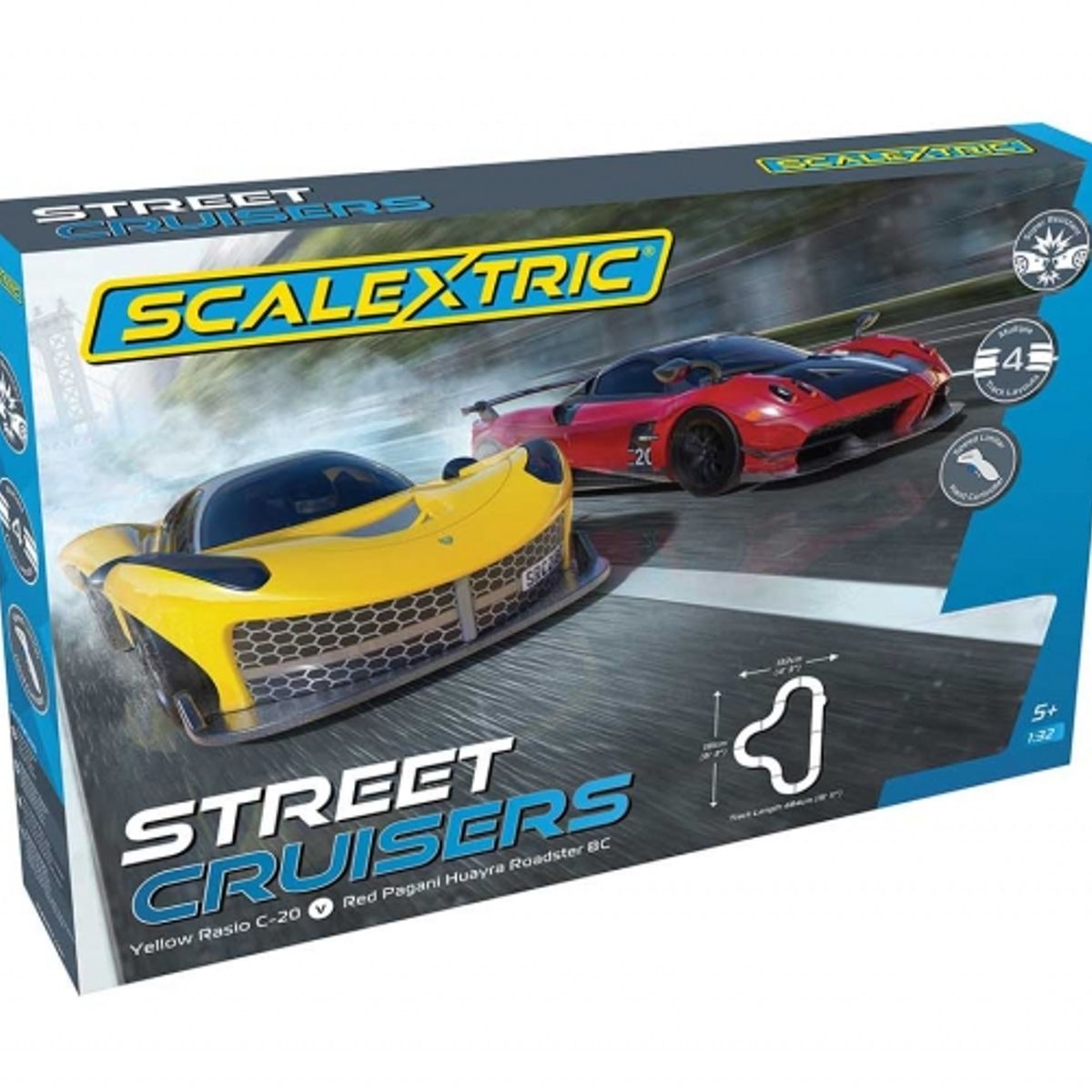SCALEXTRIC - SCALEXTRIC C1422P SCALEXTRIC STREET CRUISERS RACE SET 1-32