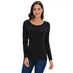 EVERSO - Pack6 Camiseta Polar Bambu Mujer Negro blanco
