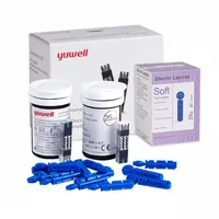 50 Cintas Tiras Reactivas 50 Lancetas para Glucómetro Yuwell 582