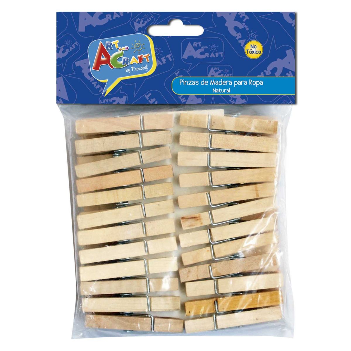 PRONOBEL - Pinzas Para Ropa Madera 48 Natural 1 x 4,9 cm Art & Craft