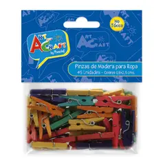 PRONOBEL - Mini Pinzas Para Ropa Madera 45 Piezas Color Art & Craft