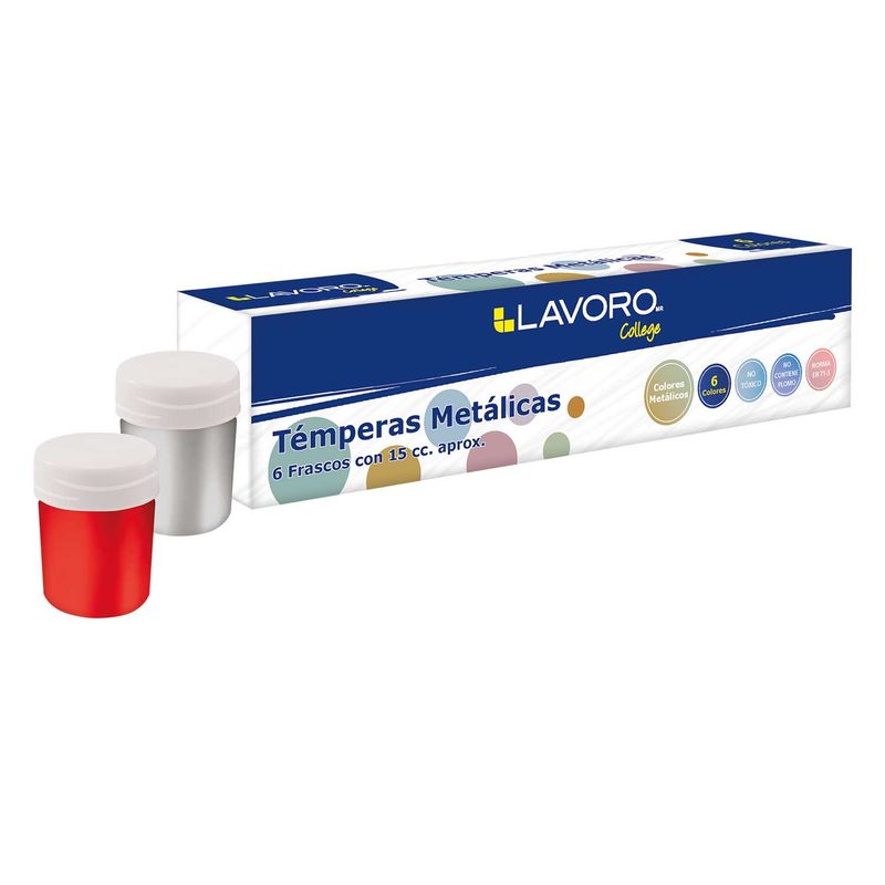 PRONOBEL - Tempera Metálica 6 Colores Art & Craft