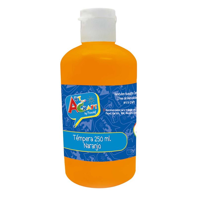 PRONOBEL - Tempera 250 ml Naranjo Art & Craft