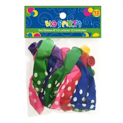 BIG PARTY - Set 12 Un. Globo Impresos Lunares Surtido Nº12