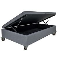 Base de Cama Baúl 1.5 Plaza largo190 cm con Rueda Pyton