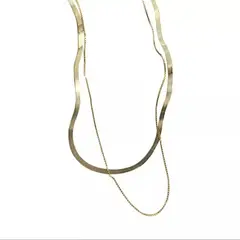GENERICO - Collar Dama Cinta Doble Plata S925 Baño Oro Estuche…