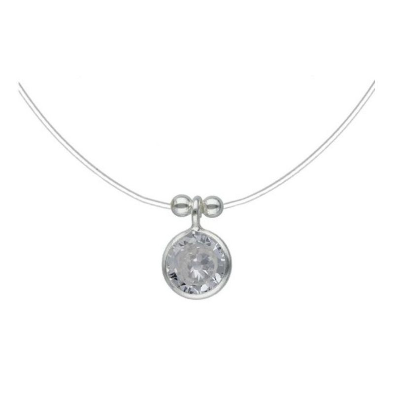 GENERICO - Collar Punto Luz Invisible Nylon 45 Cm Plata Italiana 925…