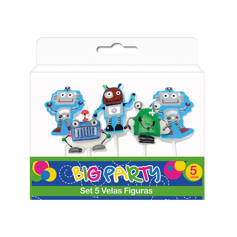 BIG PARTY - Set 5 Velas Robot Big Party