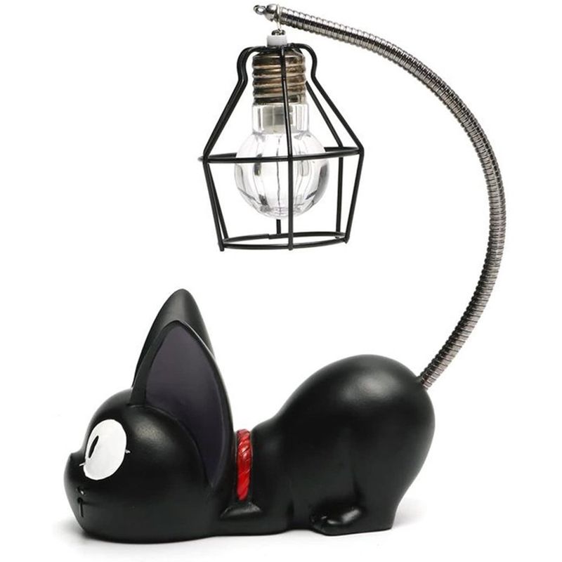 GENERICO - Lindo Gato Negro Luz Noche Resina Artesanía Lámpara