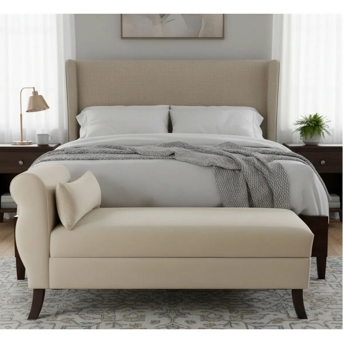 GENERICO - Banqueta Baúl New Diva Color Beige