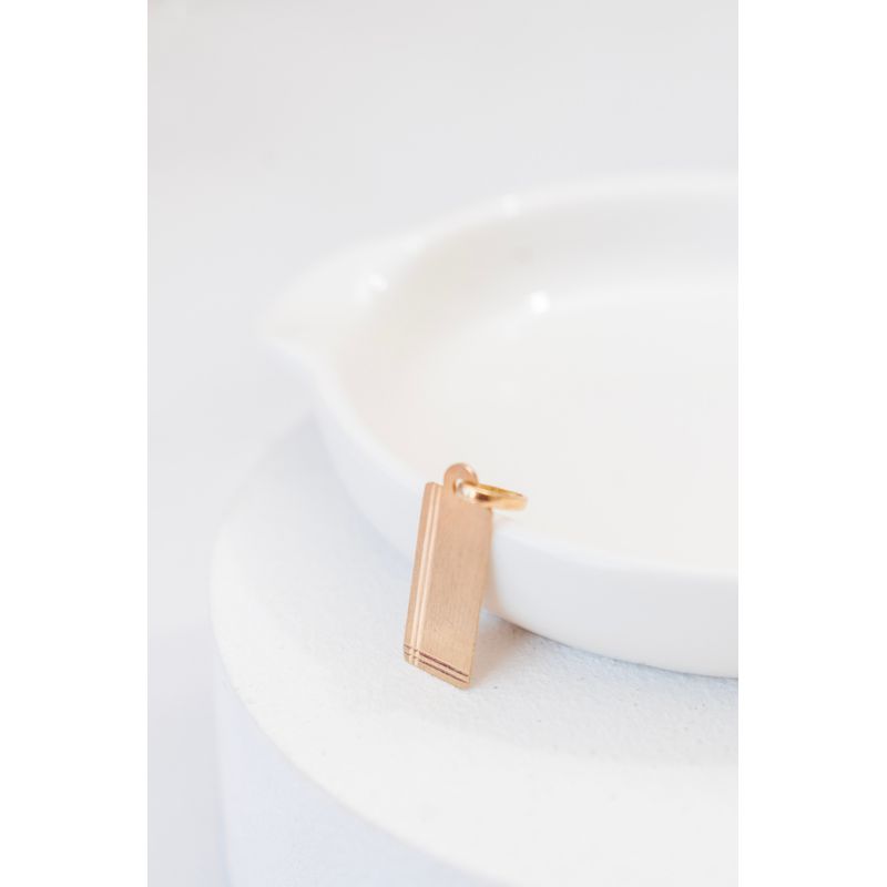 MODAS LILLO - Colgante Placa Rectangular  Oro 18k Joyas Modas Lillo