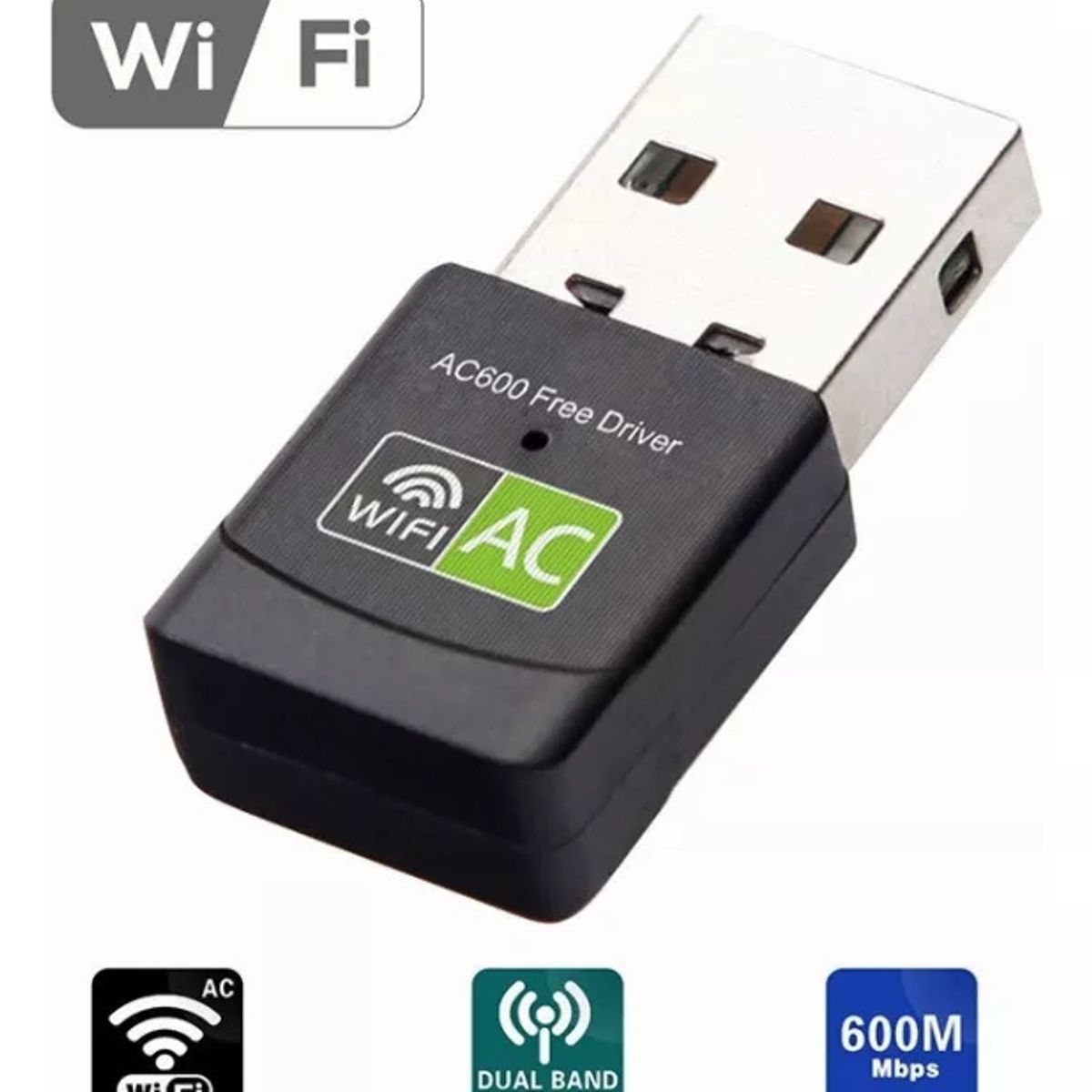 EVERSO - Adaptador Wifi Usb Ac Doble Banda Dual 2.4 Y 5 Ghz + Rapido