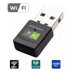 EVERSO - Adaptador Wifi Usb Ac Doble Banda Dual 2.4 Y 5 Ghz + Rapido