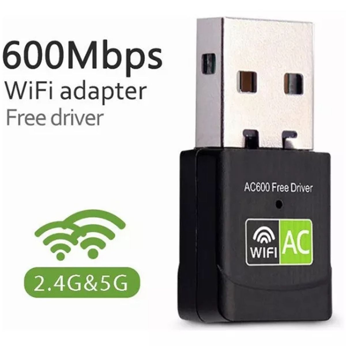 EVERSO - Adaptador Wifi Usb Ac Doble Banda Dual 2.4 Y 5 Ghz + Rapido