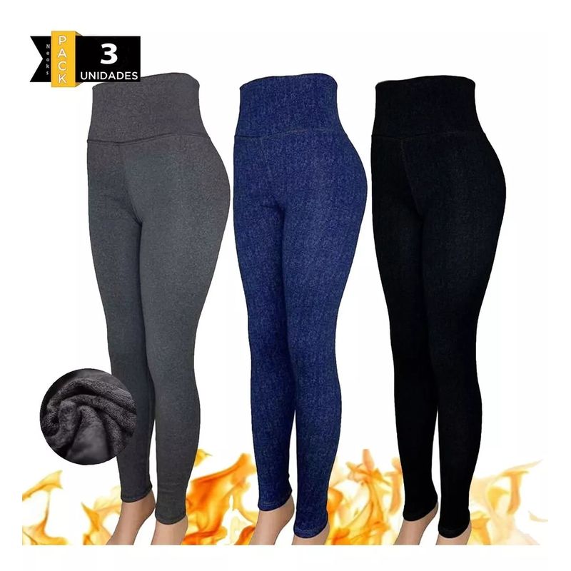 EVERSO - Pack 3 Calzas Chiporro Mujer Unid Temporada Otoño Invierno
