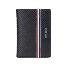 GENERICO - Porta pasaporte elegante billetera cuero genuino Bison Denim