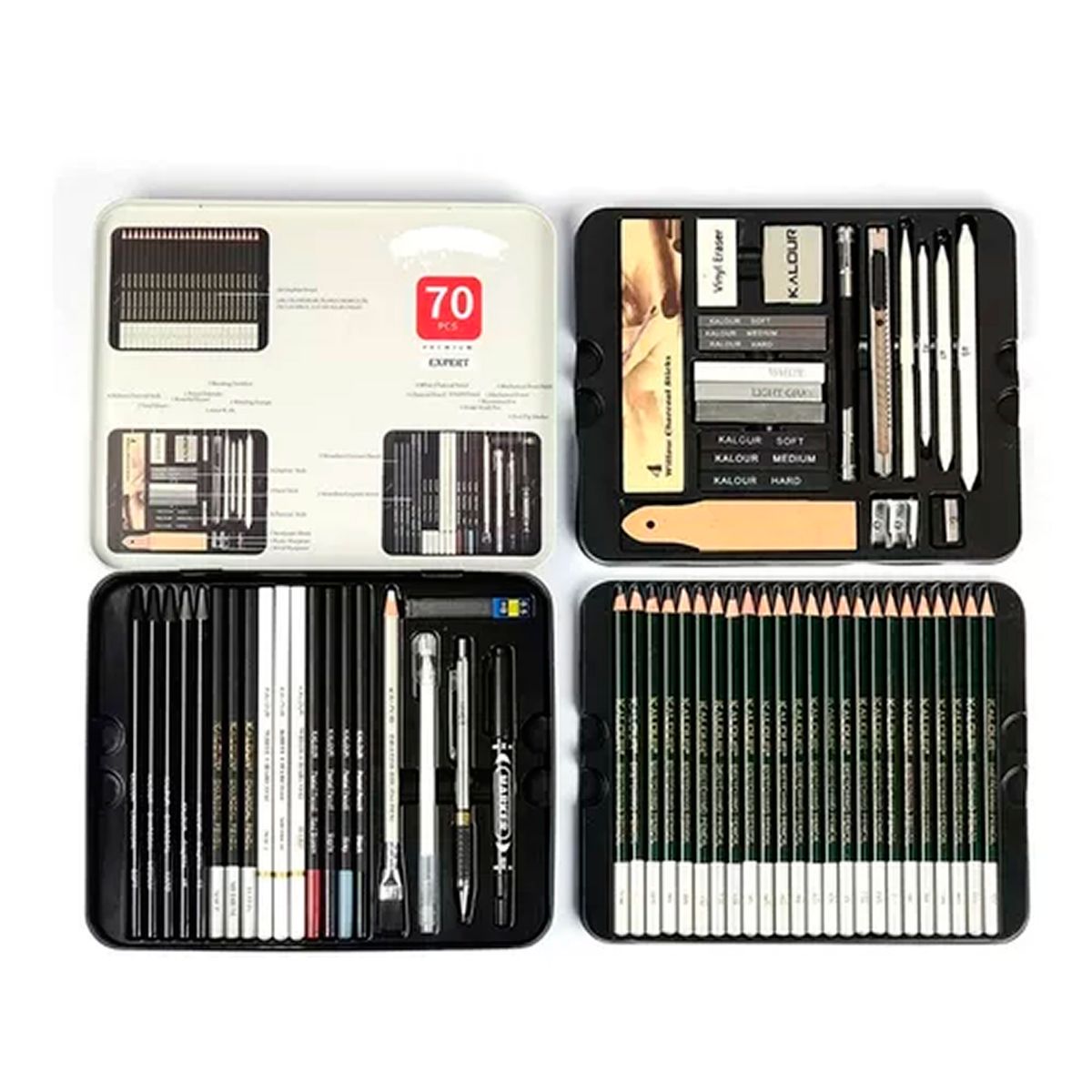 Set De Dibujo Profesional Con 70 Accesorios Caja De Metal, marca OFERTABKN - Foto Principal