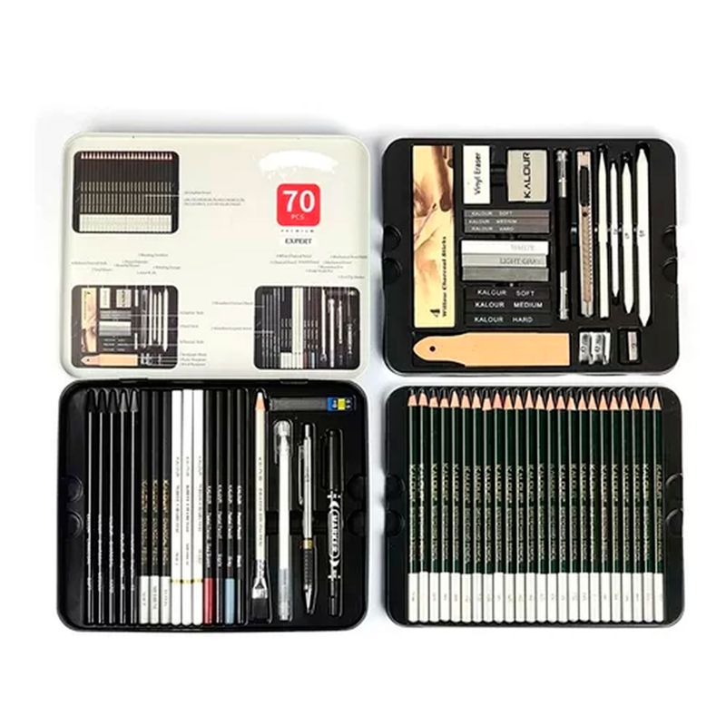 OFERTABKN - Set De Dibujo Profesional Con 70 Accesorios Caja De Metal