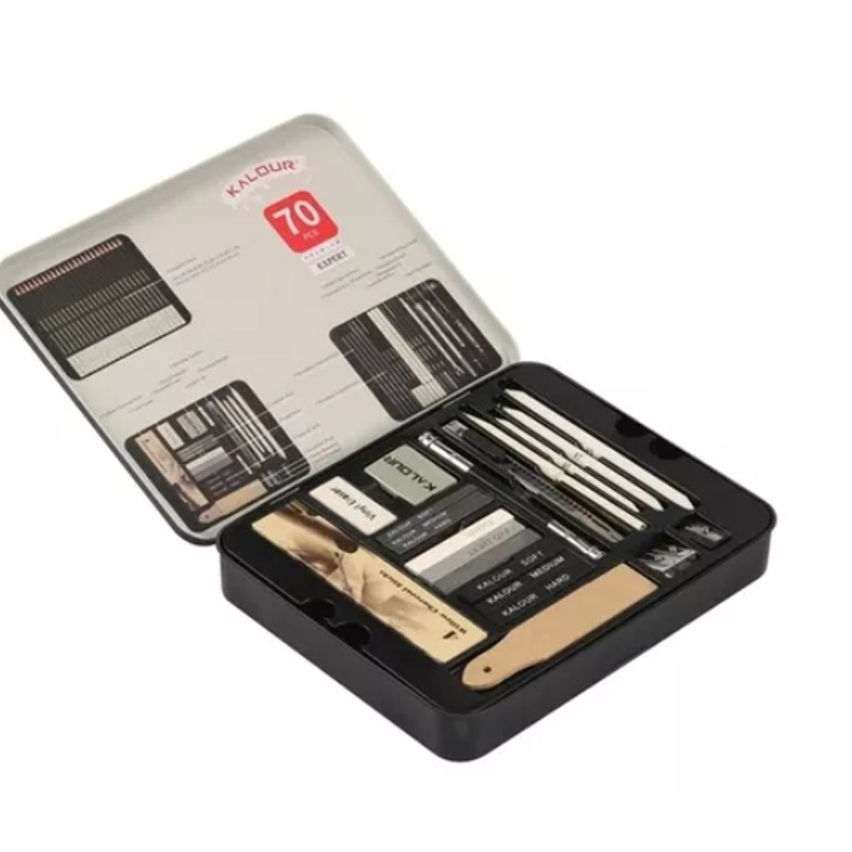 Set De Dibujo Profesional Con 70 Accesorios Caja De Metal, marca OFERTABKN - Foto 2