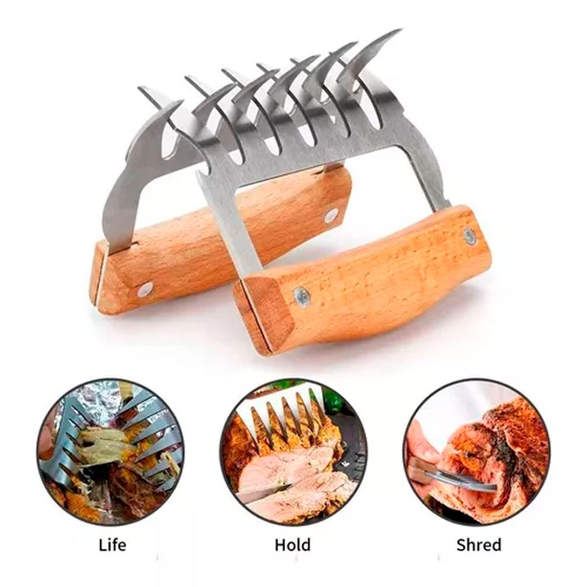 OFERTABKN - X2 Garras De Oso Acero Inoxidable Para Asados Parrilla Bbq